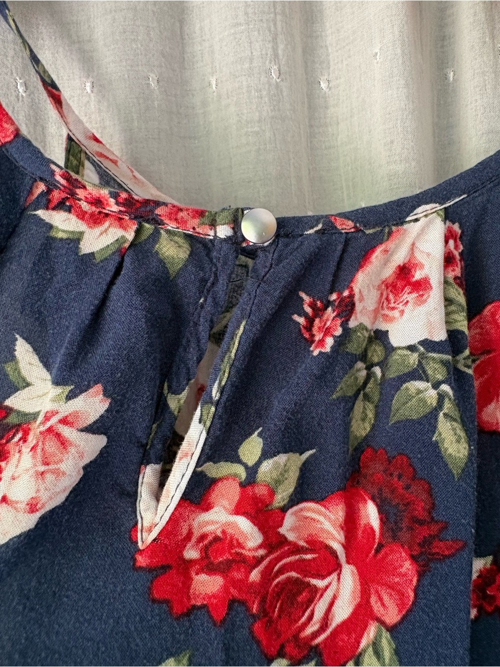 Justify Navy Floral Halter Dress with Red Roses - Picture 3 of 4